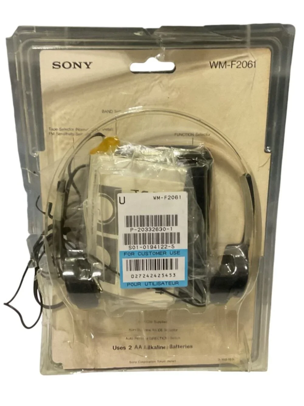 Sony Walkman WM-F2061 AM/FM Cass Player Auto Rev Portable Audio May Need Repairs